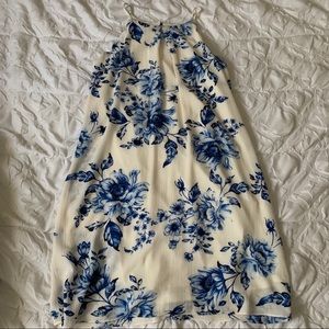Cream & Blue Floral Dress